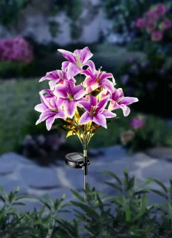 Gartenbeleuchtung>Solarstecker Lilien mit LEDs SCHWARZ