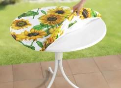 Gartentischdecken|Heimtextilien>Spann-Tischdecke mit Sonnenblumen-Dessin MULTICOLOR