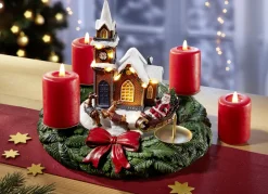 Gestecke & Kränze>Spieluhr Adeventskranz BUNT