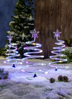 Außendekorationen>Spiral-Bäumchen, 3er-Set TRANSPARENT