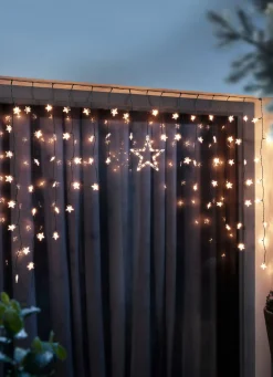 Weihnachtliche Dekorationen|Außendekorationen>Sternenvorhang SCHWARZ