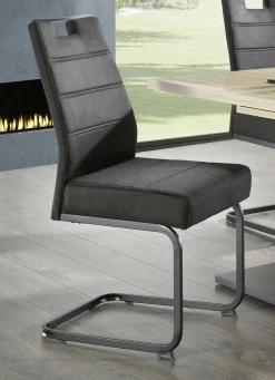 Möbel>Stühle, 4er-Set, mit Microfaser-Bezug in Vintage-Optik