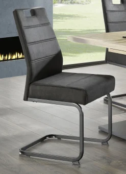 Möbel>Stühle, 4er-Set, mit Microfaser-Bezug in Vintage-Optik