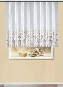 PLAUENER SPITZE Heimtextilien>Stickerei-Store in gerader Form mit Plauener Stickerei WEISS