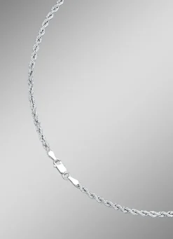 Damen-Goldschmuck>Stilvolle Kordel-Halskette in Weißgold