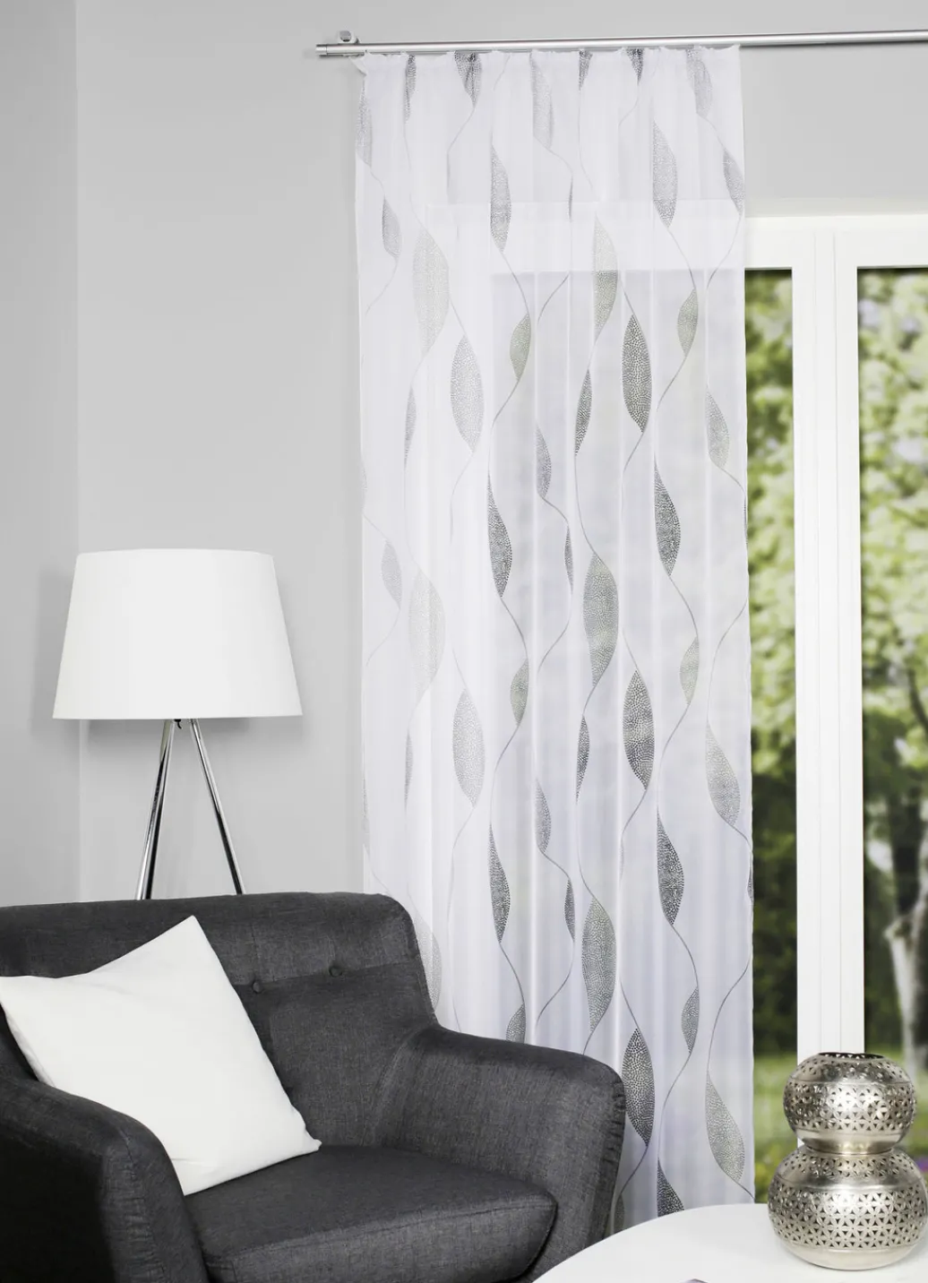 Heimtextilien>Store mit Punktewelle-Dessin