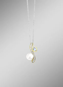 Damen-Perlenschmuck>Strahlende Schönheit – Anhänger aus Silber mit edler Vergoldung