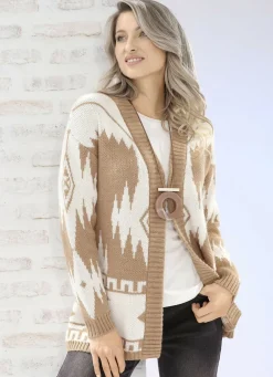 Pullover & Strickmode></noscript>Strickjacke in Kuschelqualität CAMEL-ECRU