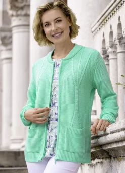 Pullover & Strickmode>Strickjacke in Mustermix MINT