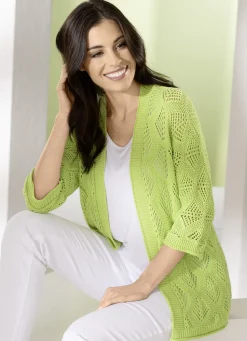 Pullover & Strickmode>Strickjacke in Mustermix LIMETTE