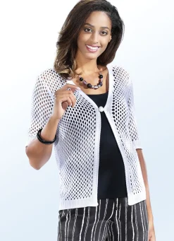 Pullover & Strickmode>Strickjacke in Netzmuster