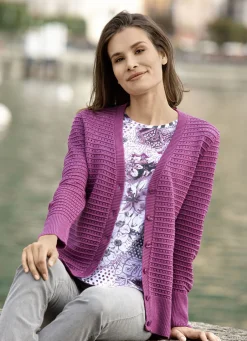 Pullover & Strickmode></noscript>Strickjacke mit leichtem Glanz