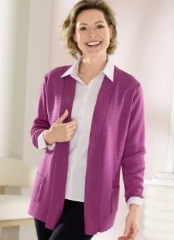 Pullover & Strickmode>Strickjacke mit Streifenstruktur ROSENHOLZ