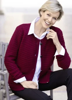 Pullover & Strickmode></noscript>Strickjacke mit Struktur allover