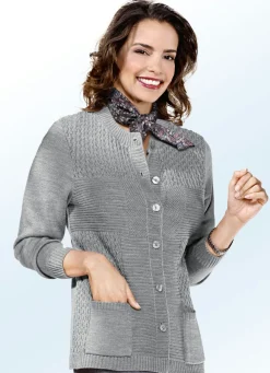 Pullover & Strickmode></noscript>Strickjacke mit Strukturmix