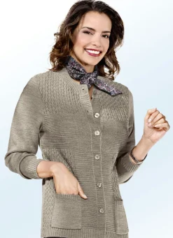 Pullover & Strickmode></noscript>Strickjacke mit Strukturmix