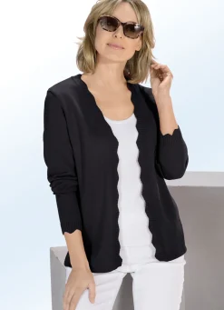 Pullover & Strickmode></noscript>Strickjacke mit Wellenabschlüssen