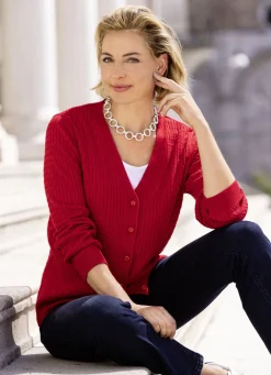 Pullover & Strickmode></noscript>Strickjacke mit Zöpfchendessin