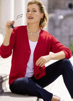 Pullover & Strickmode></noscript>Strickjacke mit Zöpfchendessin