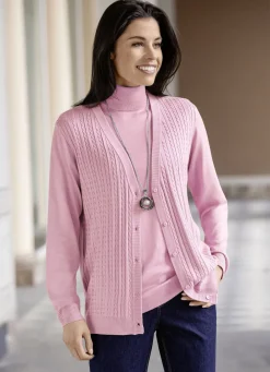 Pullover & Strickmode></noscript>Strickjacke mit Zöpfchenstruktur