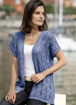 Pullover & Strickmode>Strickweste mit Ajourmuster