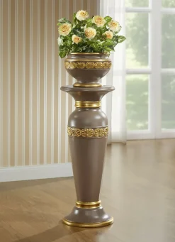 Dekoration>Säule mit Übertopf aus italienischer Keramik