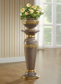 Dekoration>Säule mit Übertopf aus italienischer Keramik