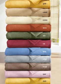 BOCASA Heimtextilien>Supersofte Schlafdecke, 2er-Set, aus reiner Baumwolle