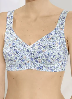 SUSA Damenwäsche|Wäsche>BH mit verstärktem Rückteil WEISS-BLAU-BUNT