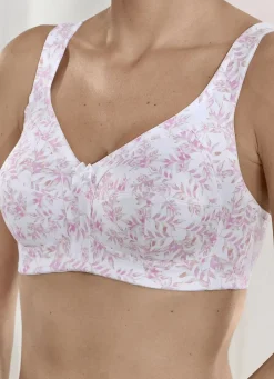 SUSA Wäsche|Damenwäsche>Zweierpack BH mit verstärktem Vorder- und Rückteil 1X WEIß-ROSÈ-PUDER BEDRUCKT, 1X PUDER