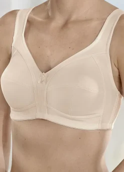 SUSA Wäsche|Damenwäsche></noscript>Zweierpack BH mit verstärktem Vorder- und Rückteil 1X WEIß-ROSÈ-PUDER BEDRUCKT, 1X PUDER