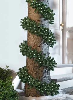 Außendekorationen>Tannen-Girlande mit LED-Beleuchtung GRÜN