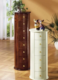 Möbel>Teilmassive Kommode in säulenartiger Form