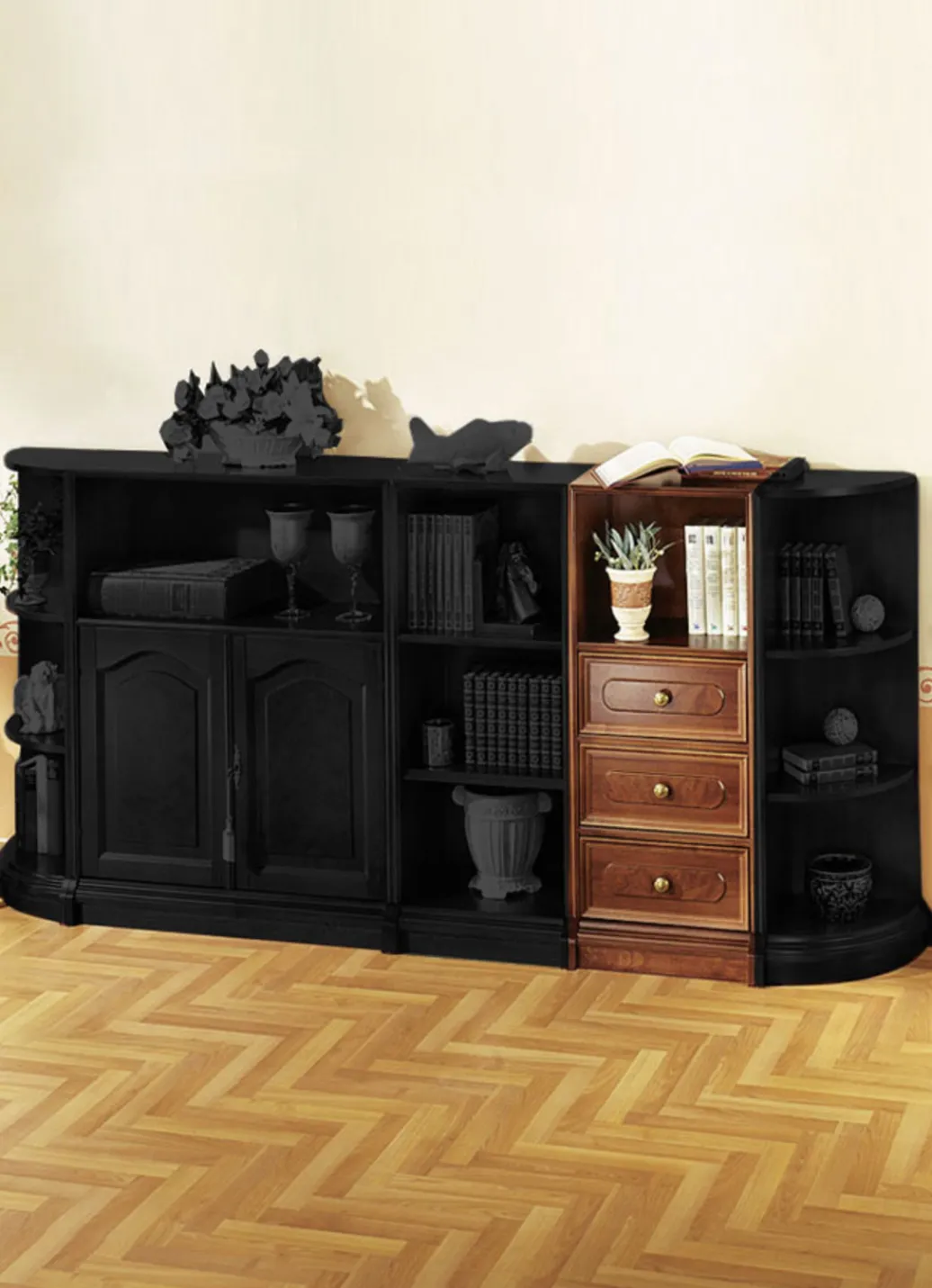 Möbel>Teilmassive Möbelserie mit Echtholzfurnier