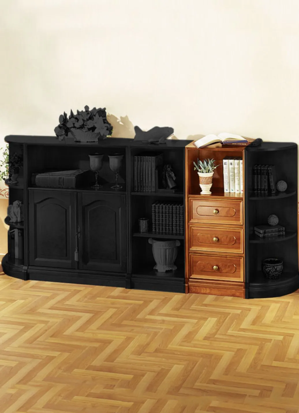 Möbel>Teilmassive Möbelserie mit Echtholzfurnier