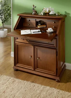Möbel>Teilmassiver Sekretär mit Metallknöpfen