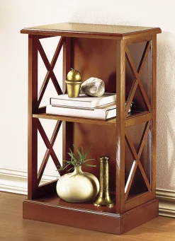 Möbel>Teilmassives Regal mit dekorativen Kreuzsprossen