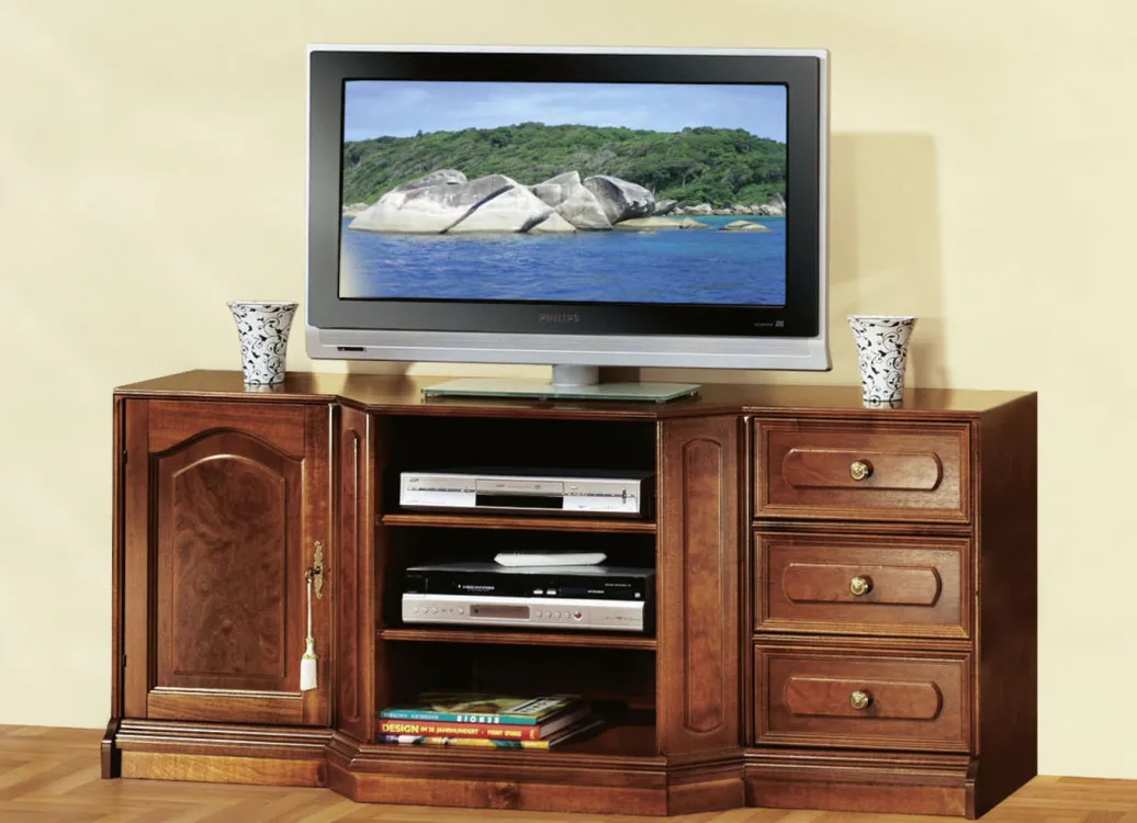 Möbel>Teilmassives TV-Longboard mit Echtholzfurnier