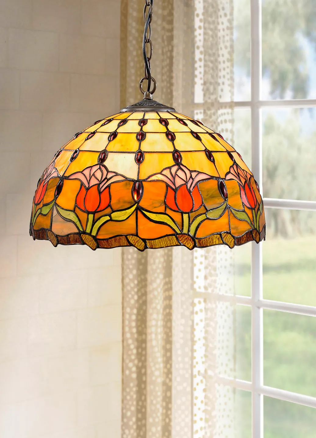 Möbel>Tiffany-Pendelleuchte, 1-flammig BUNT