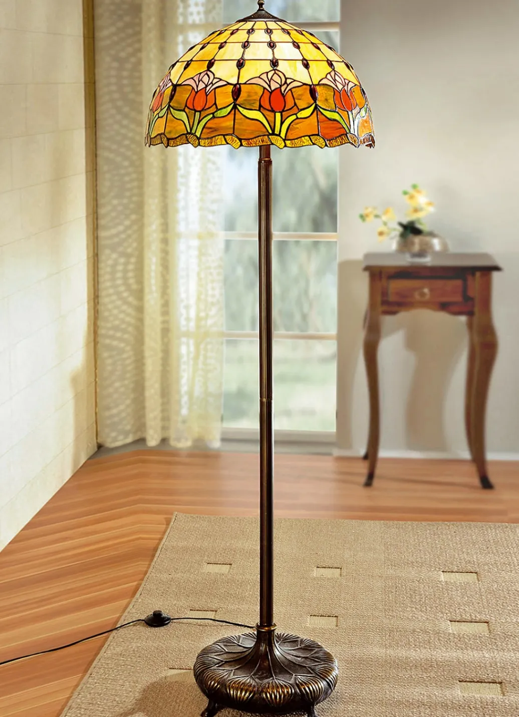 Möbel>Tiffany-Stehleuchte, 2-flammig BUNT