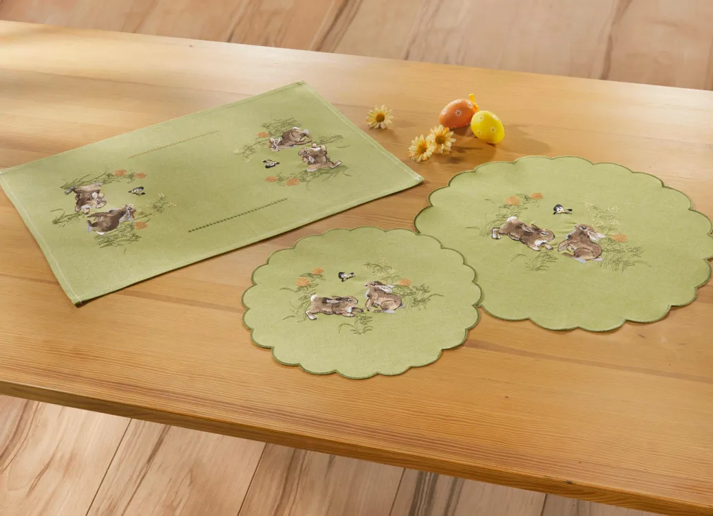 Dekoration>Tisch- und Raumdekoration mit Hasen-Motiven GRÜN