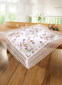 Dekoration|Heimtextilien>Tisch- und Raumdekoration mit Spitzenborte WEISS-BUNT