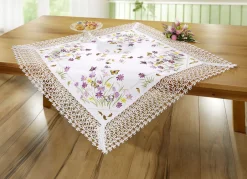 Dekoration|Heimtextilien></noscript>Tisch- und Raumdekoration mit Spitzenborte WEISS-BUNT