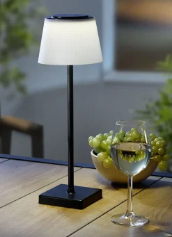 Möbel>Tischleuchte aus mattschwarzem Metall