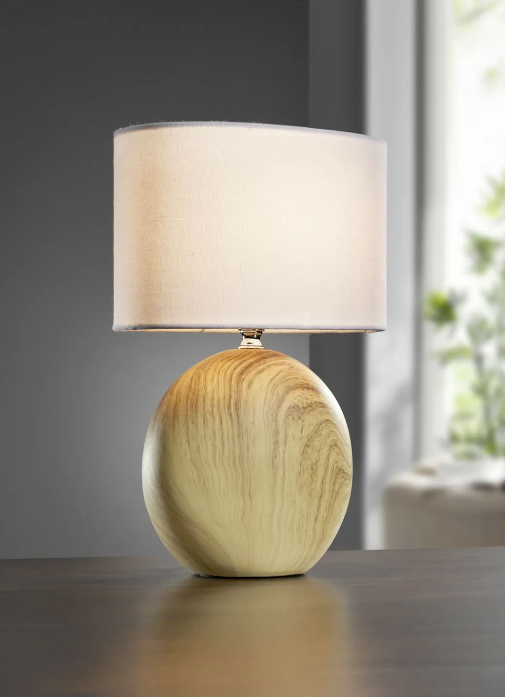 Möbel>Tischleuchte mit Keramikfuß NATUR-WEISS