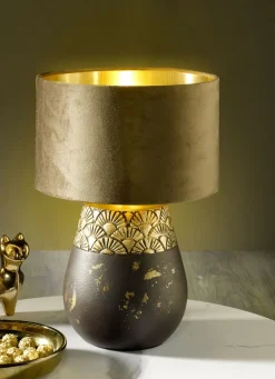 Möbel>Tischleuchte mit Lampenfuß aus Keramik