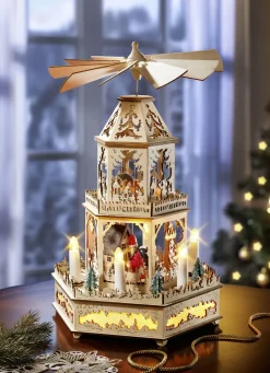 Weihnachtliche Dekorationen>Tischpyramide NATUR