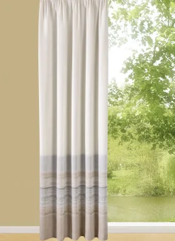 PLAUENER STICKEREI Heimtextilien>Tolle Übergardine mit geradem Abschluss NATUR