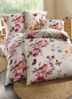 FLORELLA Heimtextilien>Traumhafte Bettwäsche-Garnitur mit frühlingshaftem Dessin