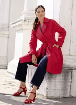 Laura Kent Jacken & Mäntel>Trenchcoat mit Gürtel FEUERROT